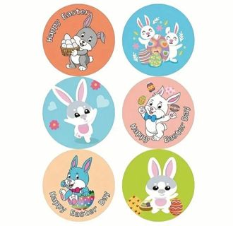 ↗️⭕NEW⭕(6) 1.5" HAPPY EASTER STICKERS!!⭕