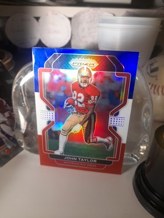 2021 John Taylor Red White & Blue Chrome SF 49ers