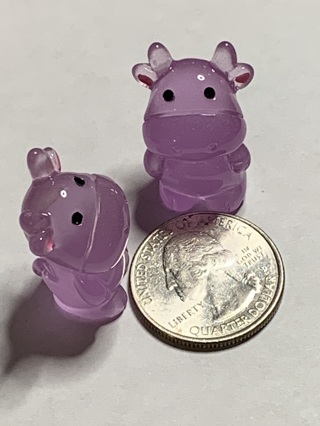 ♡COWS~#27~PURPLE~SET OF 2~GLOW IN THE DARK~FREE SHIPPING♡