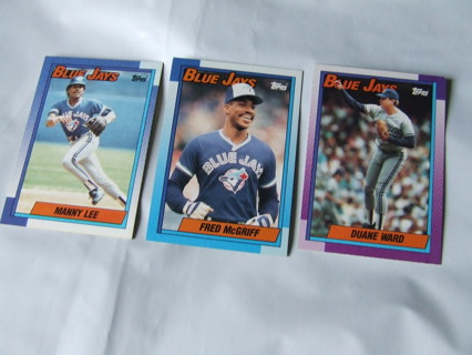 1990 Toronto Blue Jays Team Topps Card Lot of 3