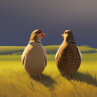 Listia Digital Collectible: A Pair of Quail in a Field