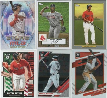 Awesome Set of 6 Rafael Devers Boston Red Sox w/4 Inserts & 2 Optic!