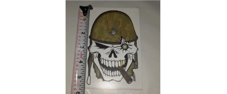  Big 6" Bumper Sticker Magnet Marine Proud Vet Patriotic Skull Bullet USA Vehicle