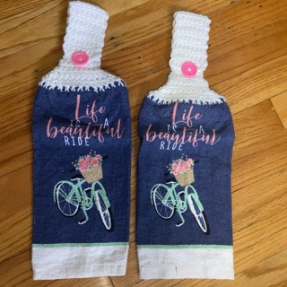 BN Pair of Crochet Kitchen Towels. #T00