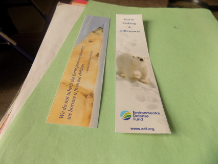 2  Polar bear bookmarks 7 x 1 1/2