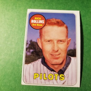 1969 - TOPPS EXMT - NRMT BASEBALL - CARD NO. 451 - RICH ROLLINS - PILOTS