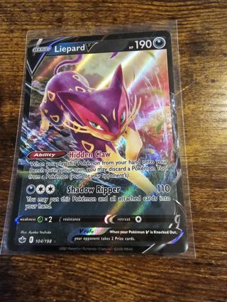 Pokemon Liepard V 104/198 holo rare card