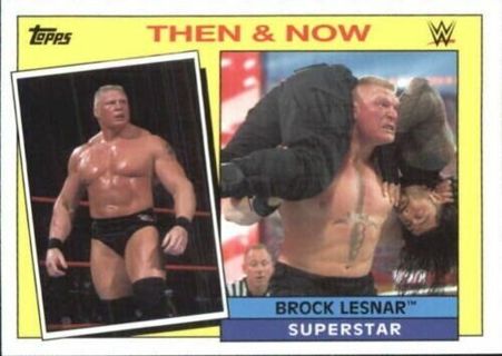 2015 Topps WWE Heritage Then and Now #4 Brock Lesnar