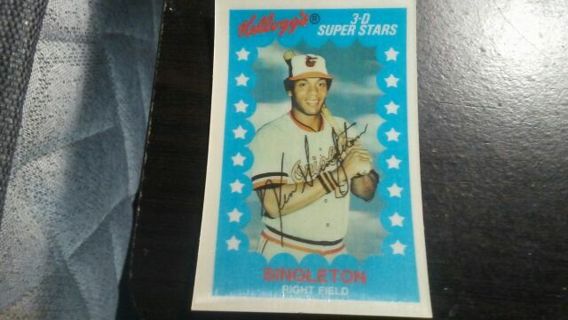 1982 XOGRAPH KELLOGG'S 3-D SUPERSTARS KENNETH SINGLETON ORIOLES BASEBALL CARD# 58