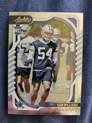 2022 Panini Absolute Yellow Rookie Sam Williams