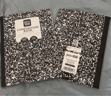 2 Composition Books 100 Sheets-9 3/4”x7 1/2”ea.College Rule.Helpful Educational Tools Front & Back!