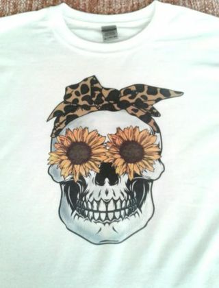 XL ~ Sunflower Eyes Skull T-Shirt