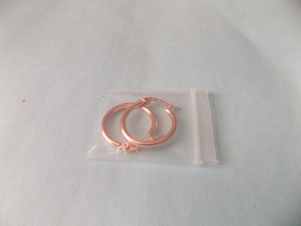 1 inch rose gold hoop earrings lock latch style