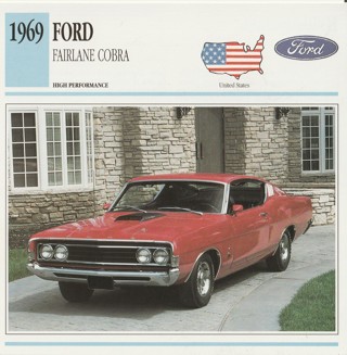 Classic Cars 6 x 6 inches Leaflet: 1969 Ford Fairlane Cobra