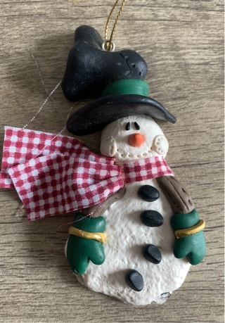 Cute Snowman Christmas Tree Ornament Preowned