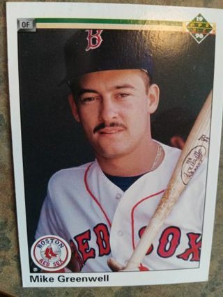 1990 UPPER DECK MIKE GREENWELL BOSTON RED SOX BASEBALL CARD# 354