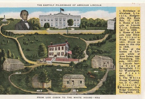 Vintage Unused Postcard: c: From Log Cabin to White House, Abe Lincoln