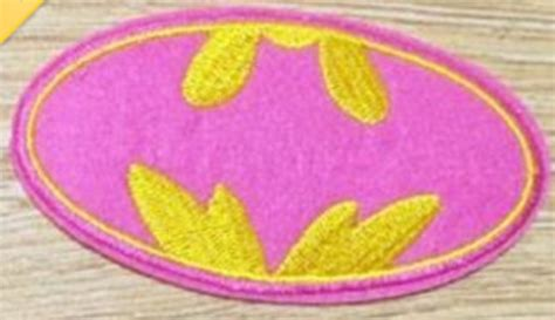 1 BATMAN Symbol PINK Logo IRON ON Patch DC Clothing accessories Embroidery Applique Decoration