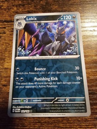 Pokemon Lokix 122/182 reverse holo rare card