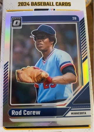 2024 Donruss Optic Rod Carew Refractor Parallel Card- Twins/Angels