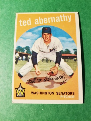 1959 - TOPPS EXMT - NRMT BASEBALL - CARD NO. 169 - TED ABERNATHY - SENATORS