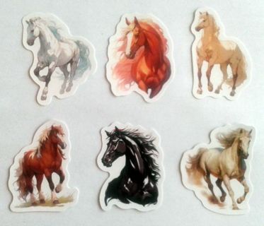 Six Cool Horse Vinyl Stickers #3