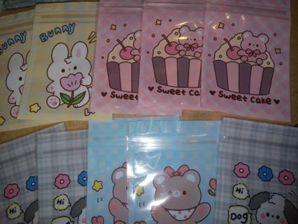 Kawaii 10 pc Zip lock bags 4×3 in no refunds regular mail only Very nice quality!