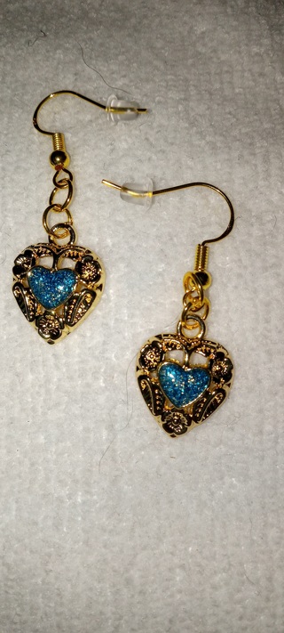 Heart earrings gold over sterling ear wires