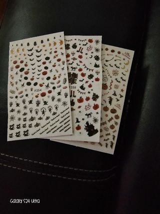 3 halloween nail sheets