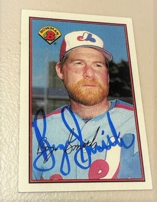 Autographed 1989 Bowman #353 Bryn Smith Montreal Expos