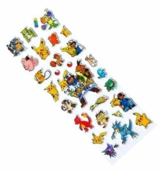 NEW PUFFY POKEMON STICKERS TV CARTOON SHEET #7 VINYL PVC ADHESIVES ANIME MANGA POCKET MONSTER