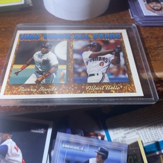 1994 topps 1993 all-stars b bonds a belle baseball card 