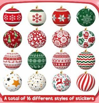 ⛄NEW⛄(16) 1.5" CHRISTMAS ORNAMENT STICKERS!!