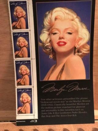 Marilyn Monroe Header and 4 mnh stamps