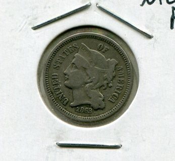 1868 U.S. 3 Cents-Fine