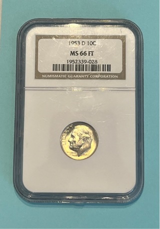 1953 D NGC MS66FT Silver Dime
