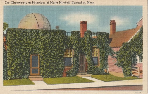 Vintage Used Postcard: 1953 Birthplace of Maria Mitchell, Nantucket, MA