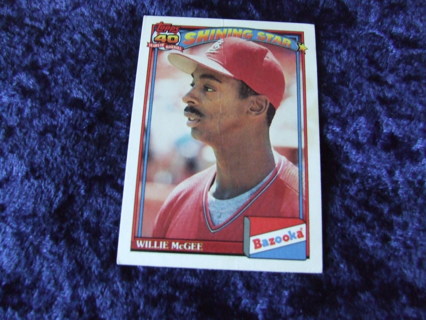 1991 Willie McGee St. Louis Cardinals Bazooka Topps Card #11