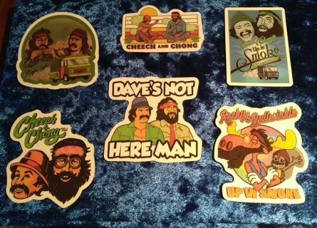 6 - "CHEECH & CHONG" STICKERS. 1 free with/win