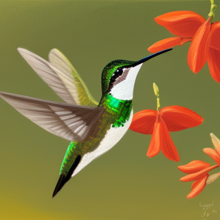 Listia Digital Collectible: A Delicate Hummingbird at a Flower