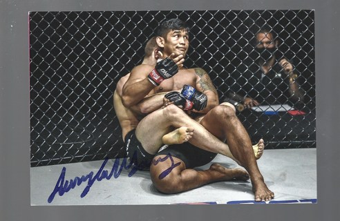  Aung La Nsang Signed Autograph 4x6 Photo UFC MMA Fighter Legend