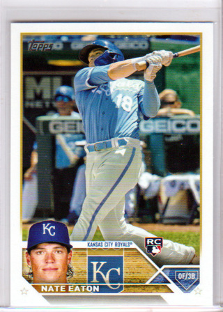 Nate Eaton, 2023 Topps ROOKIE Card #557, Kansas City Royals, (L6)