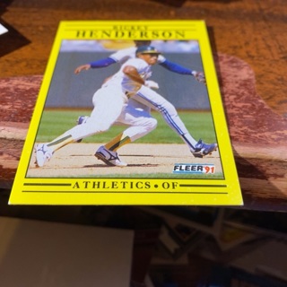 1991 fleer Rickey Henderson baseball card 