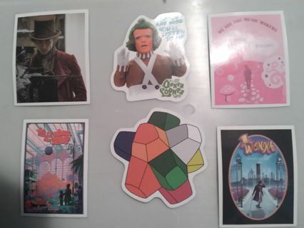 6- "WILD WILLY WONKA" STICKERS