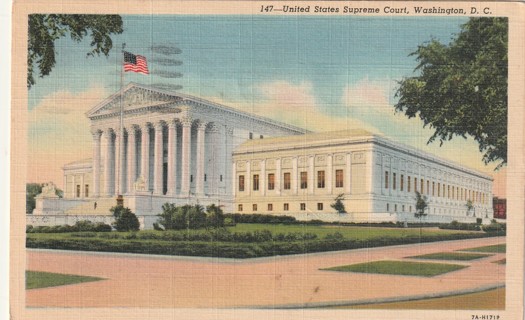 Vintage Used Postcard: (s): 1942 United State Supreme Court, Washington DC