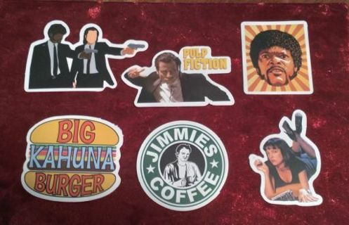 6 - "PULP FICTION MOVIE" STICKERS