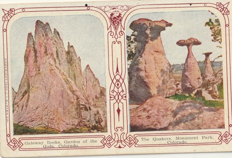 Vintage Unused Postcard: Pre Linen: Garden of the Gods, CO