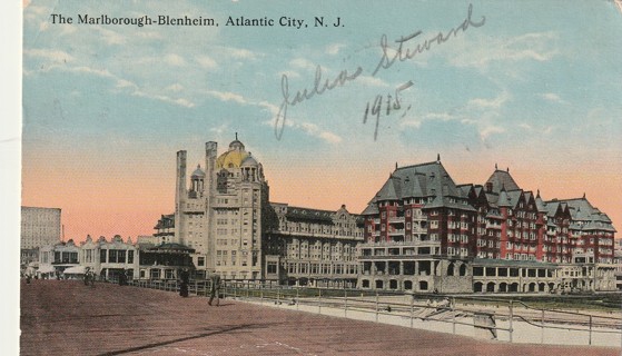 Vintage Used Postcard: 1915 The Marlborough-Blenheim, Atlantic City, NJ