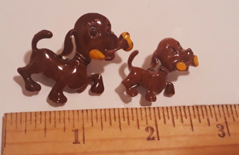 2 Vintage Dog Brooches