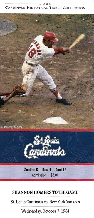 2006 St. Louis Cardinals Historical Ticket Collection Shannon Homers to Tie Game Issued 6/8/06